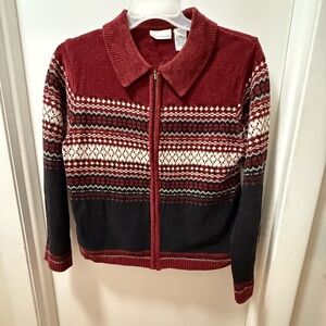 Croft & Barrow Red and Black Women's Sweater